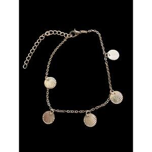 Seashell Charm Beach 9” Adjustable Rose Gold Tone Chain Anklet